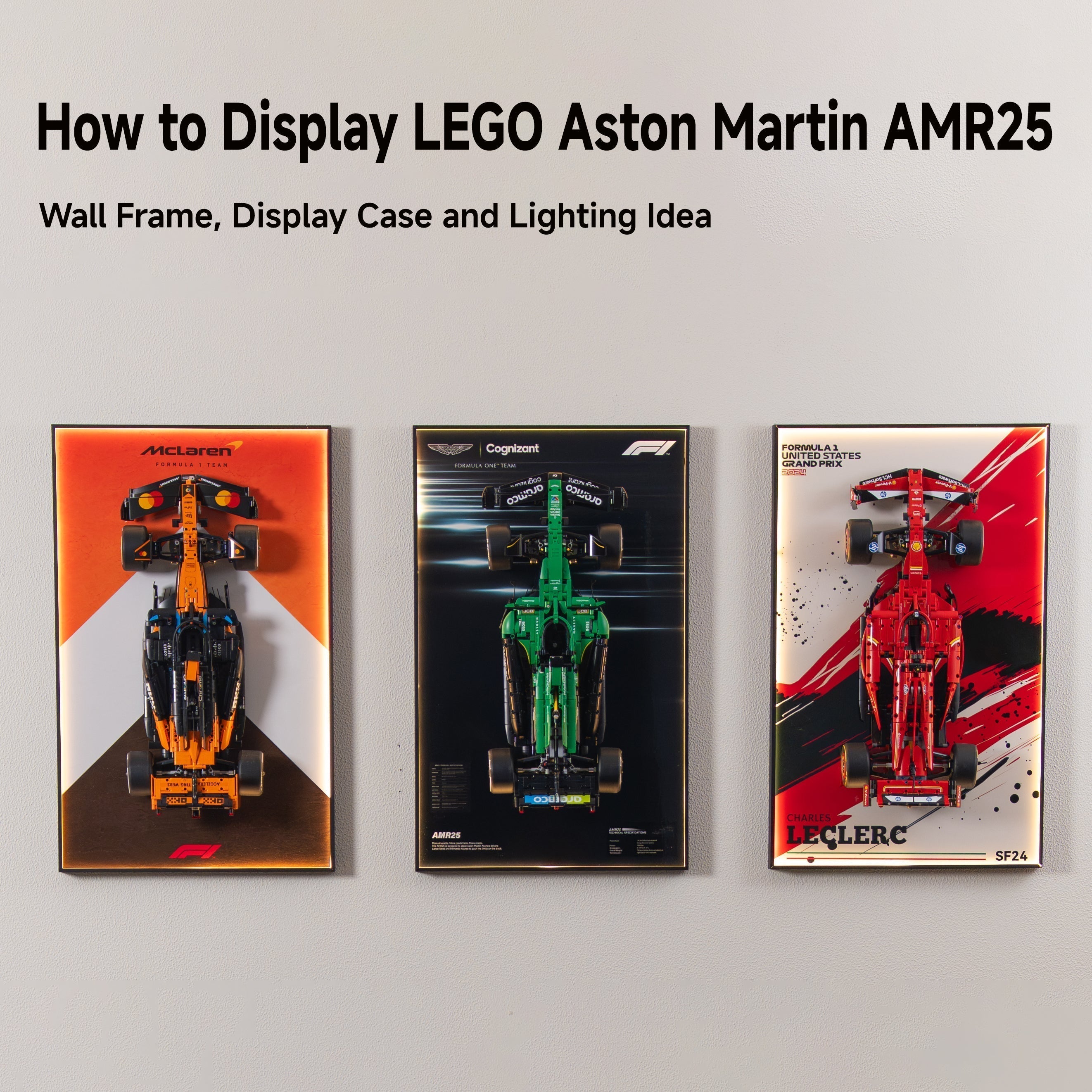 How to Display LEGO Aston Martin AMR25: Wall Frame, Display Case and Lighting Idea| Mark's Magic