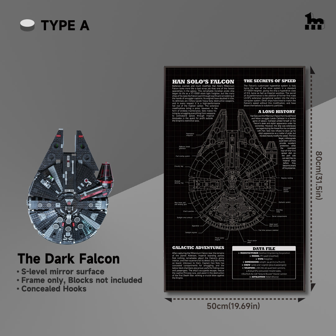 lego STAR WARS™ millennium falcon display frame TYPE A