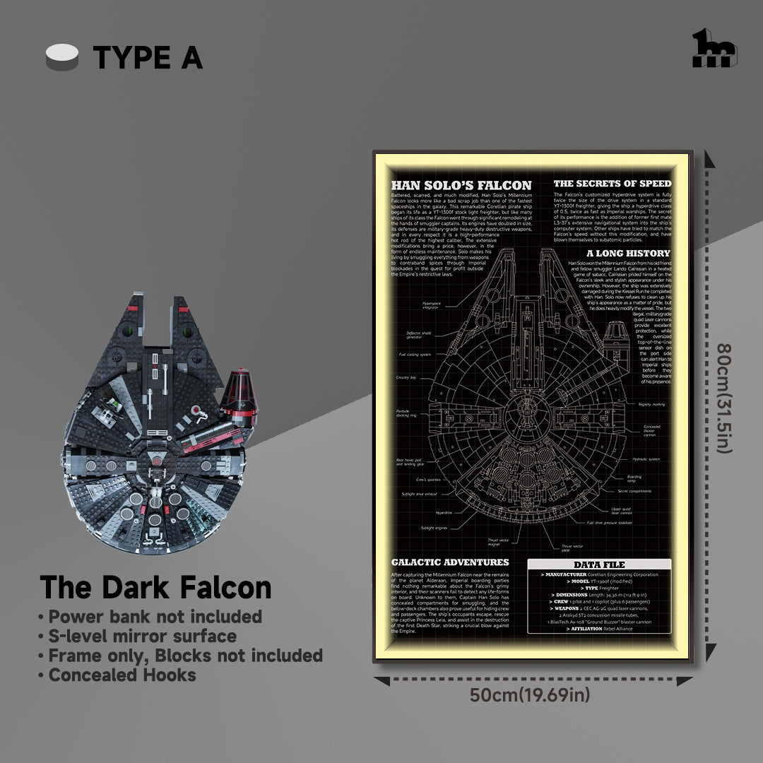 lego STAR WARS™ millennium falcon display Light frame TYPE A