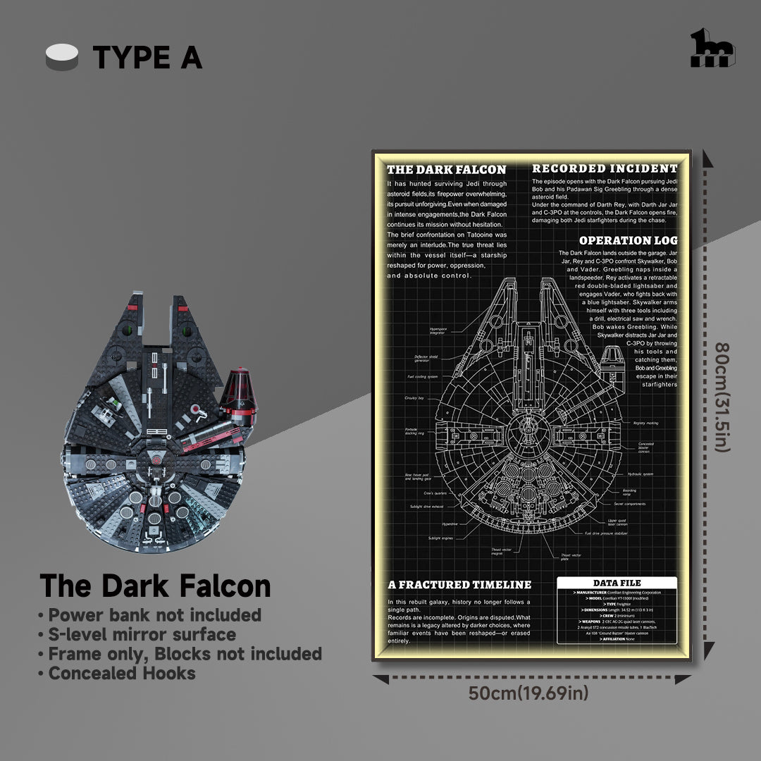 lego STAR WARS™ millennium falcon display Light frame TYPE A