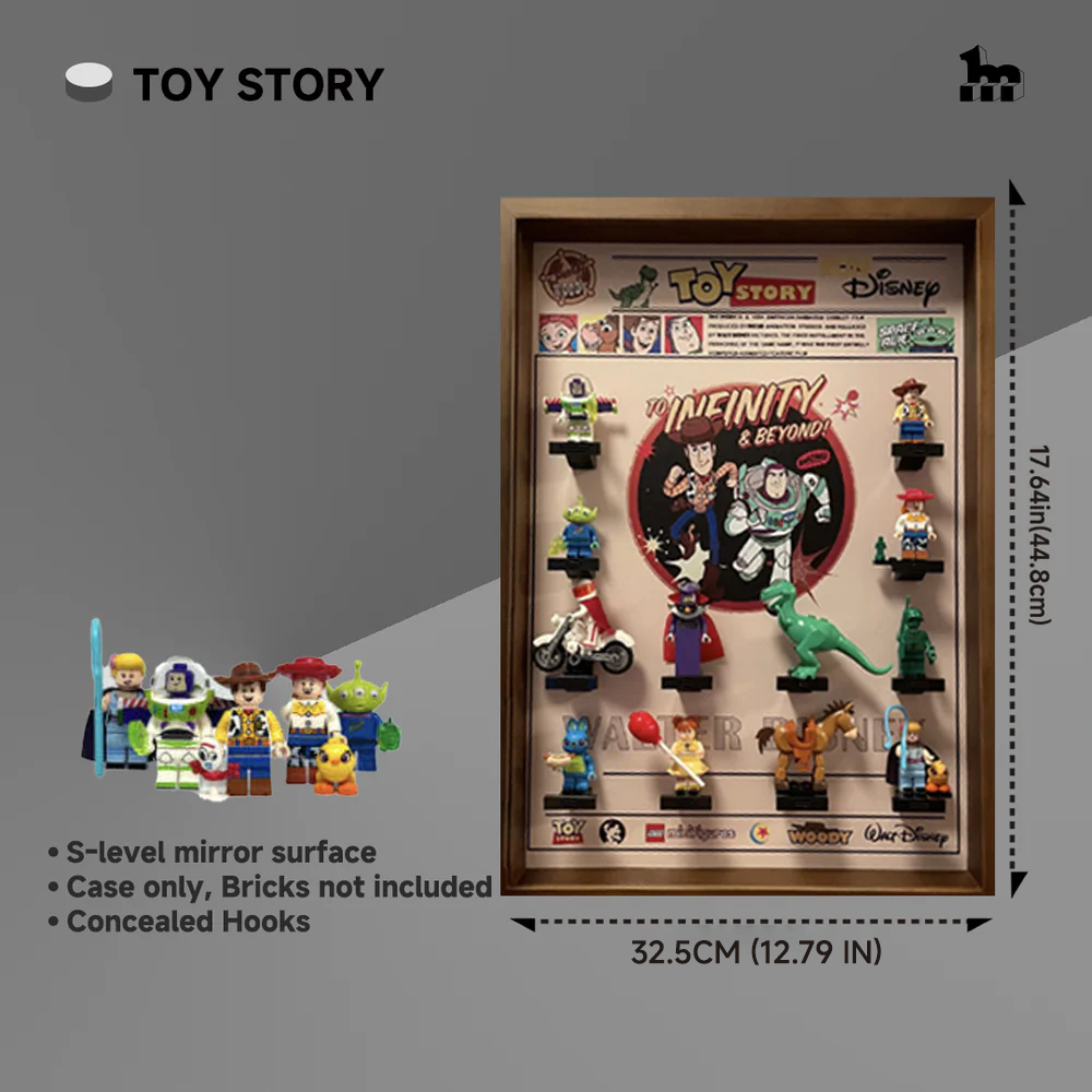 Lego minifigures display case for toy story