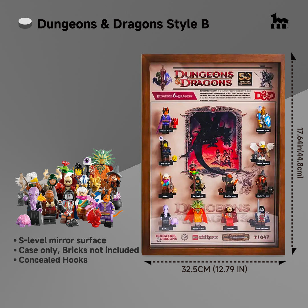 Lego minifigures display case for Dungeons & Dragons style B