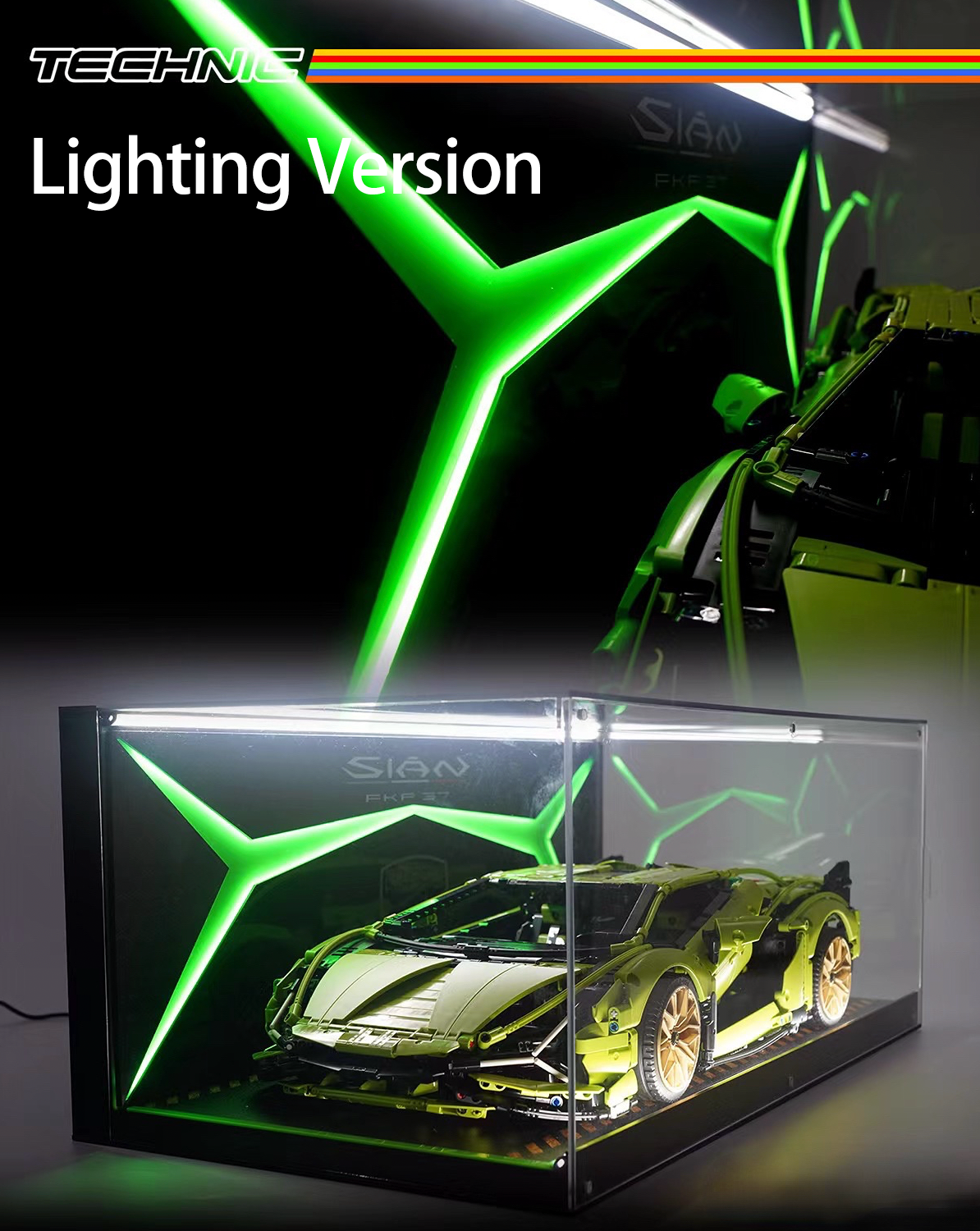 LEGO® Technic Supercar Acrylic Display Case cabinet