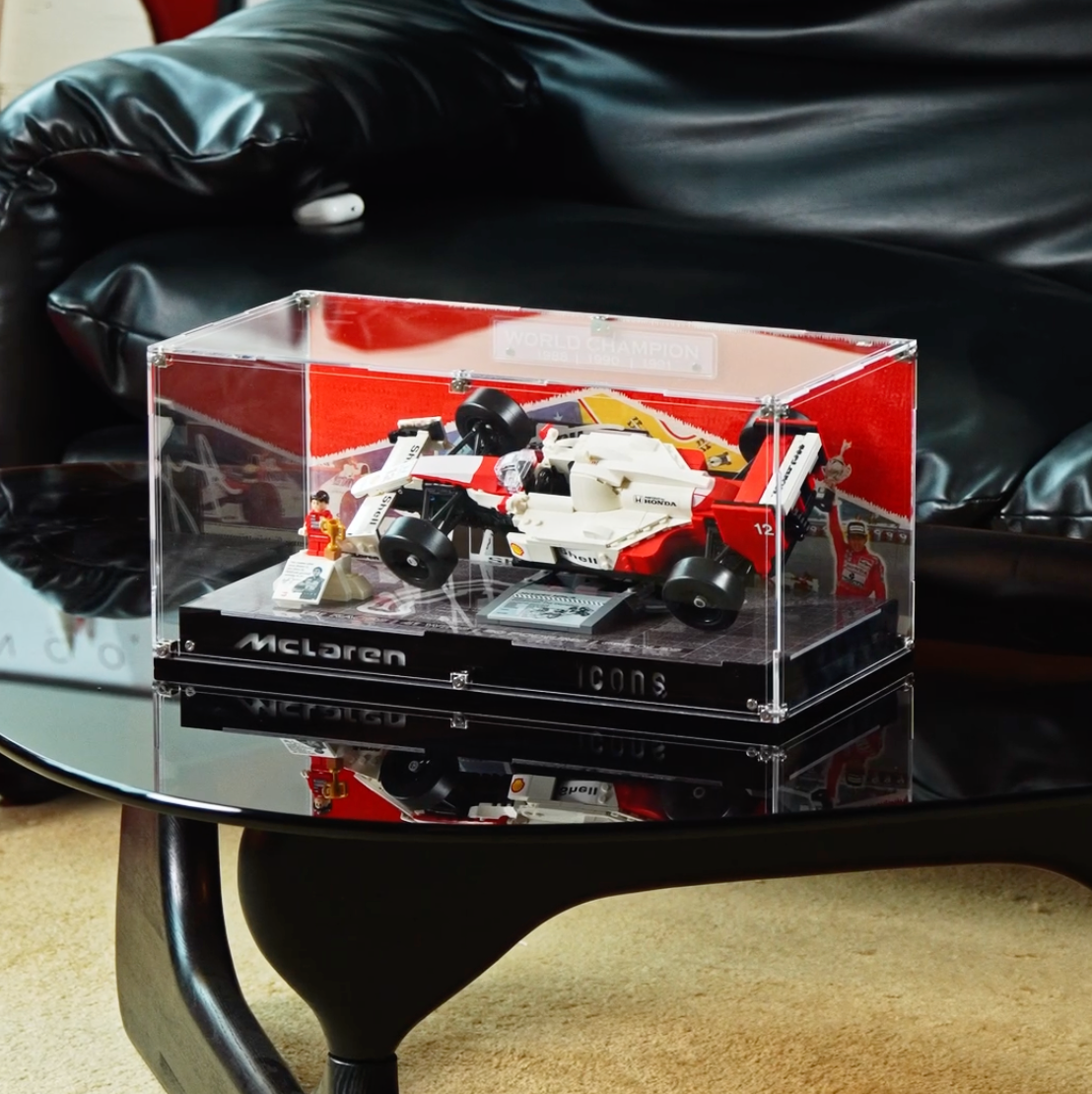 Lego ICONS McLaren MP4/4 display acrylic case in home