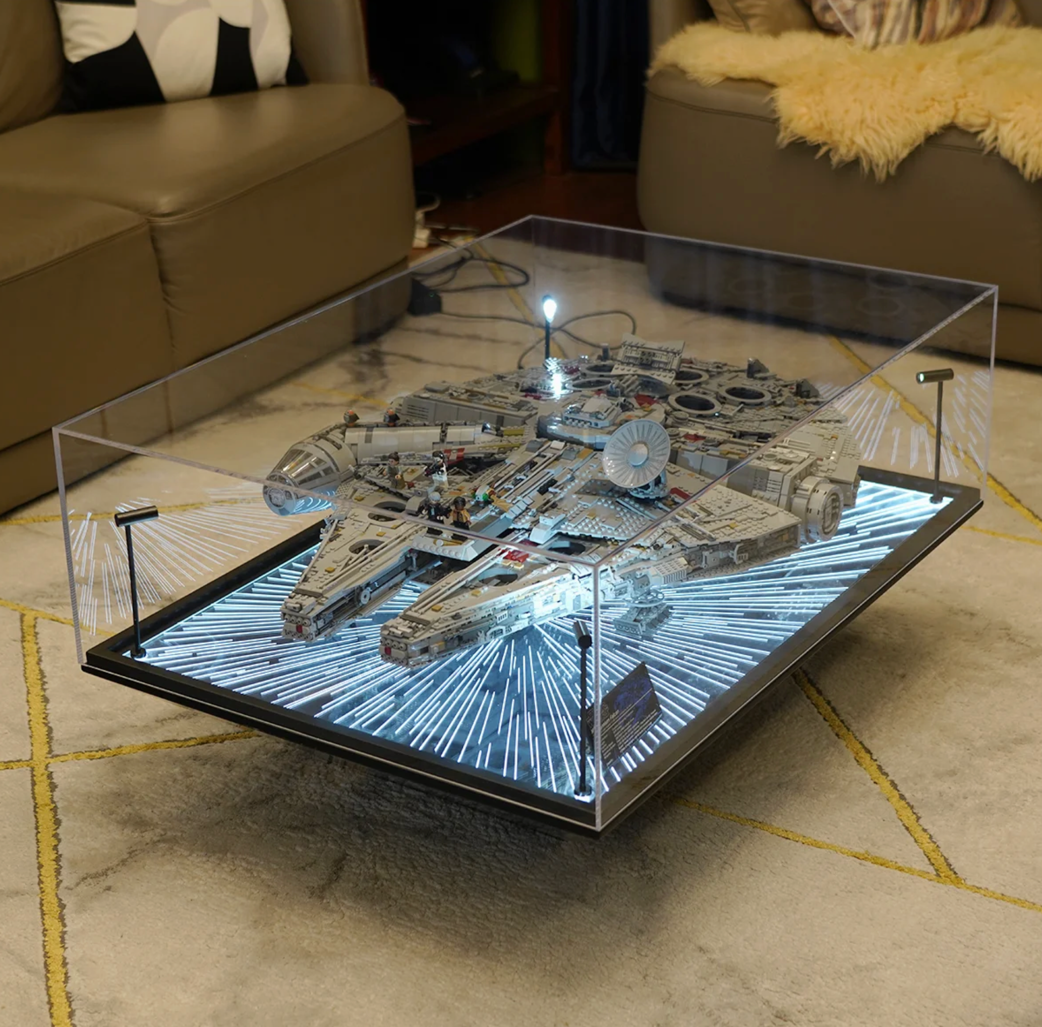 lego millennium falcon display case