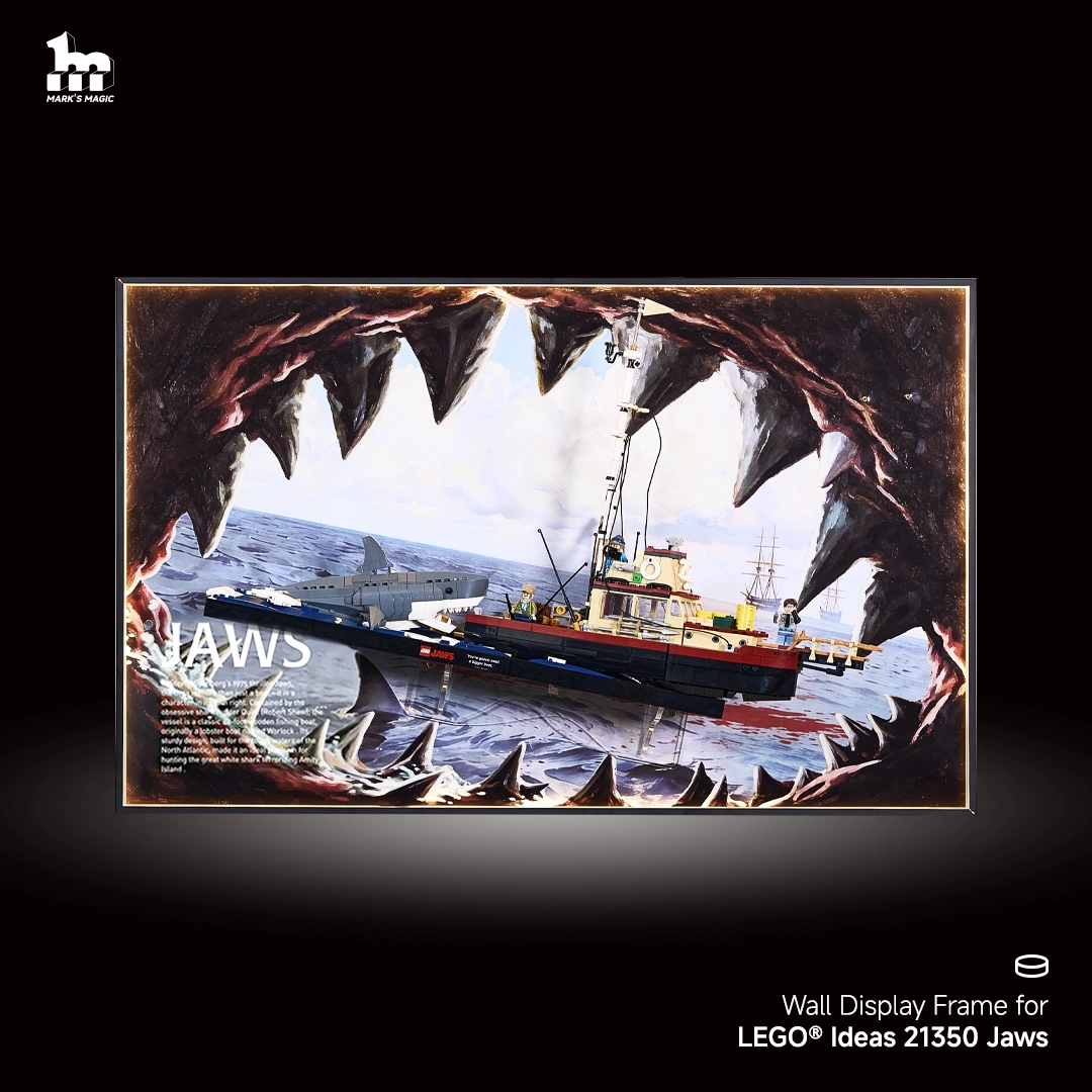 Wall Display Frames For LEGO® Ideas 21350 Jaws