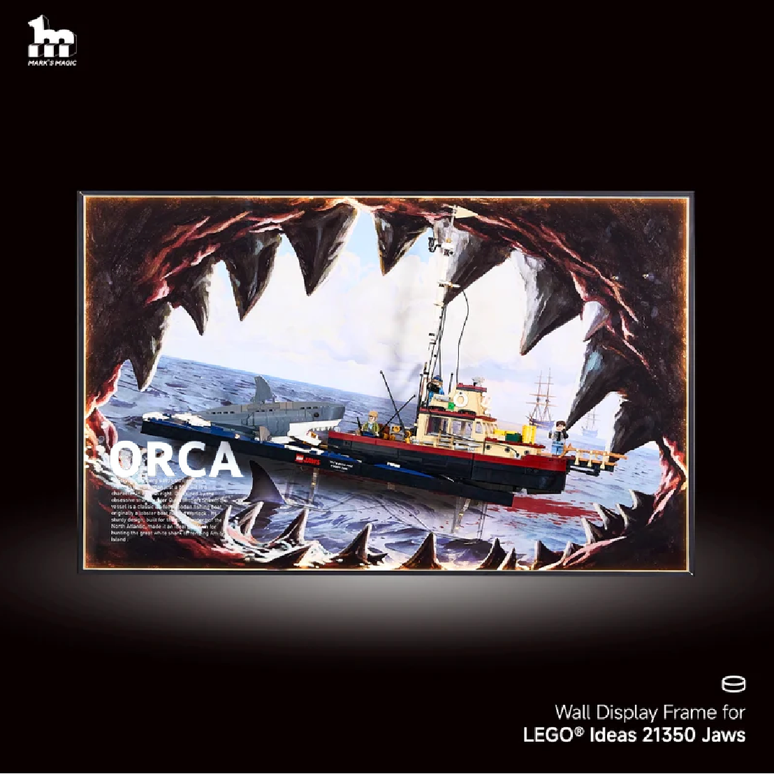 Wall Display Frames For LEGO® Ideas 21350 Jaws