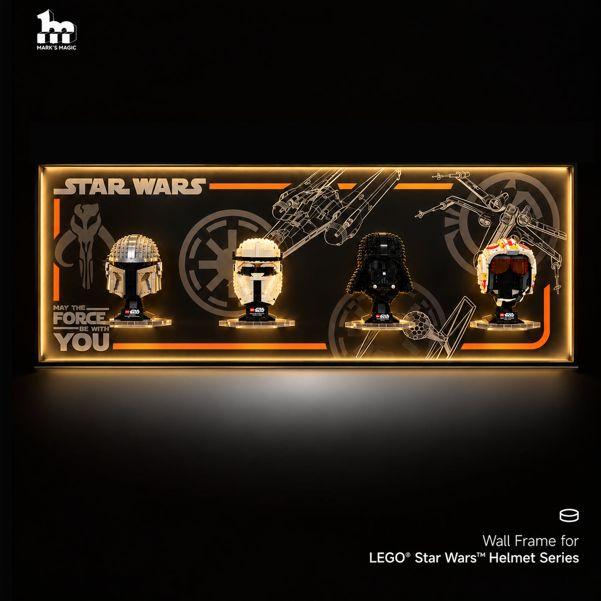 Wall Display frame for LEGO® Star Wars™ Helmet Series (75328&75349&75304&75327)