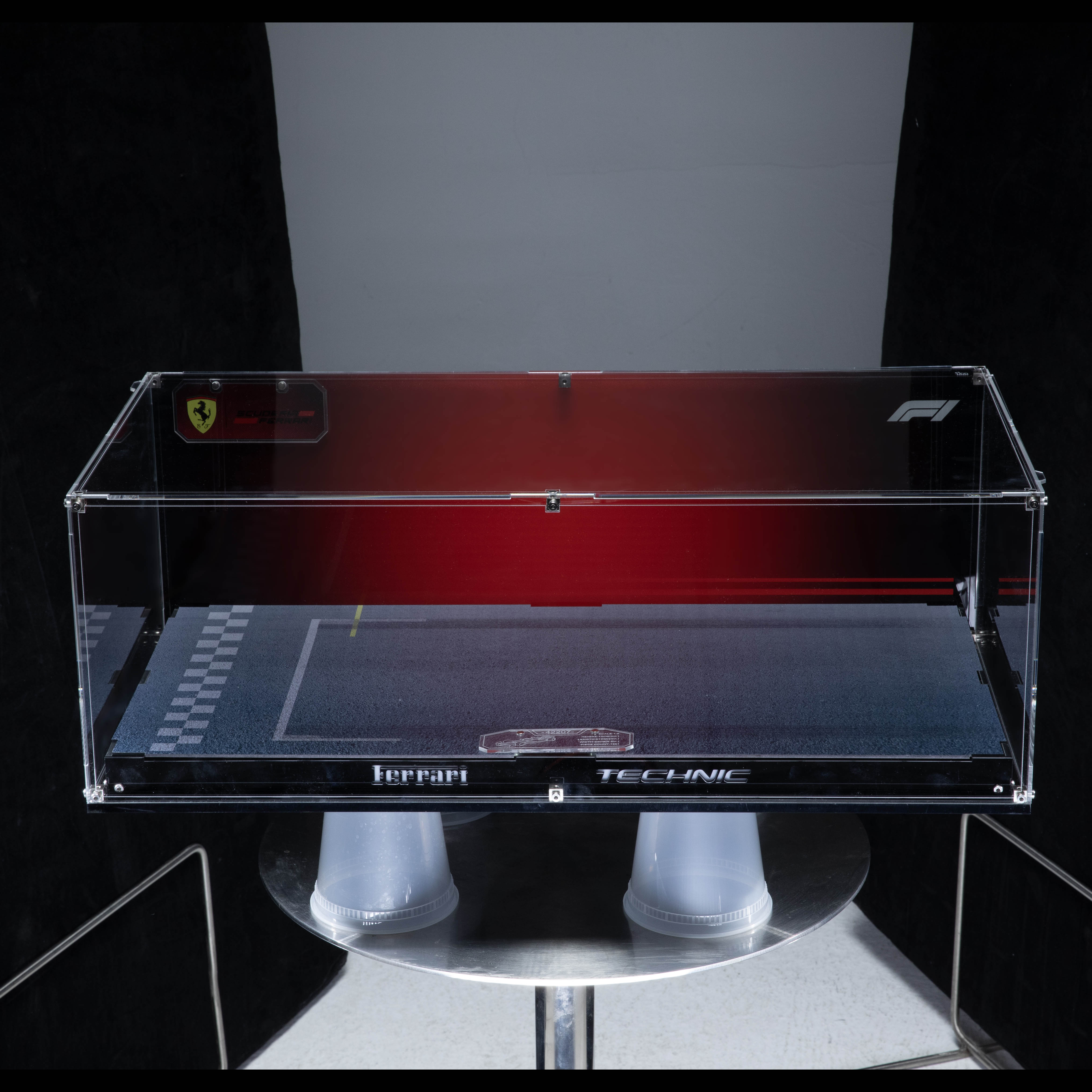 Lego Ferrari SF24 display case with LED lights