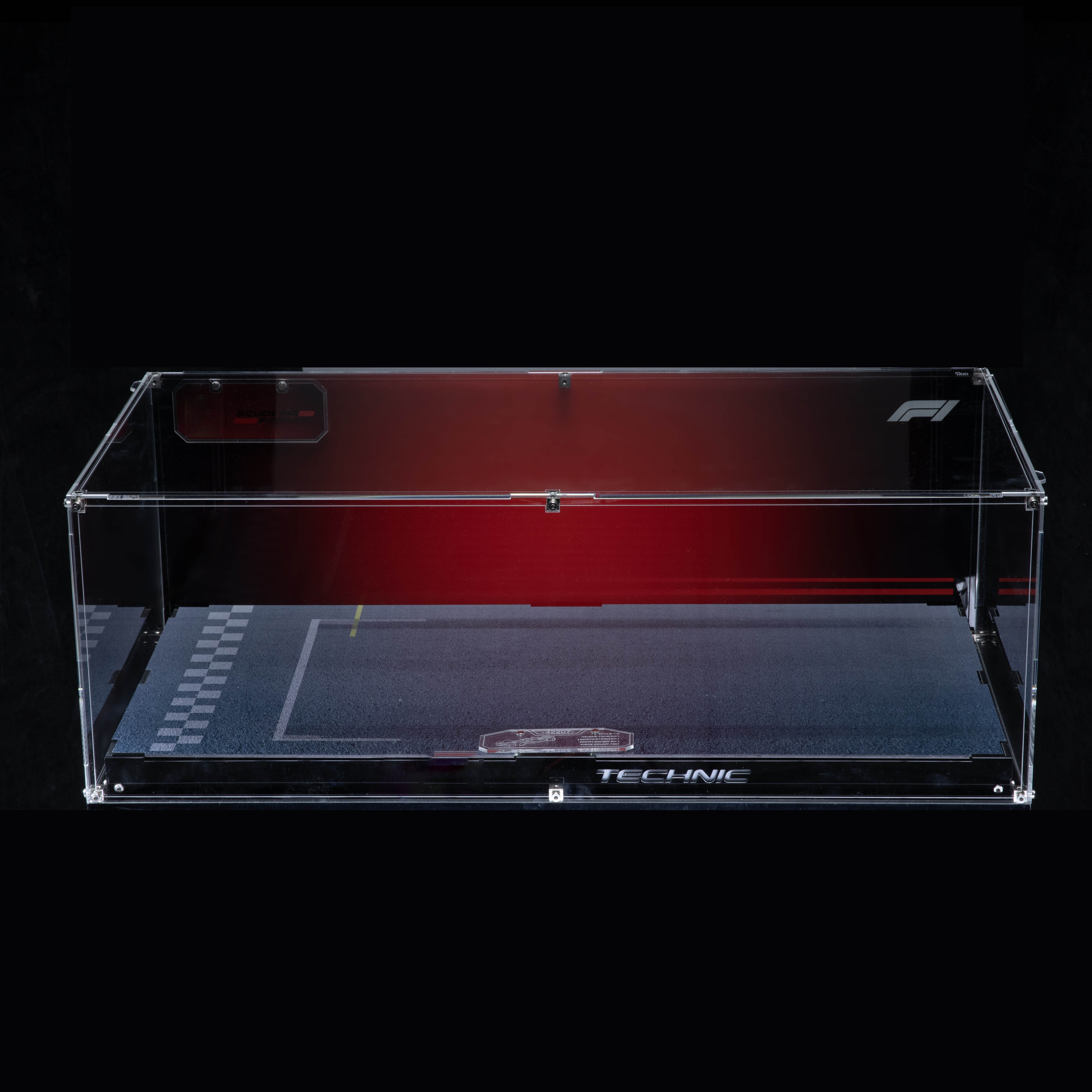 Lego Ferrari SF24 display case with LED lights