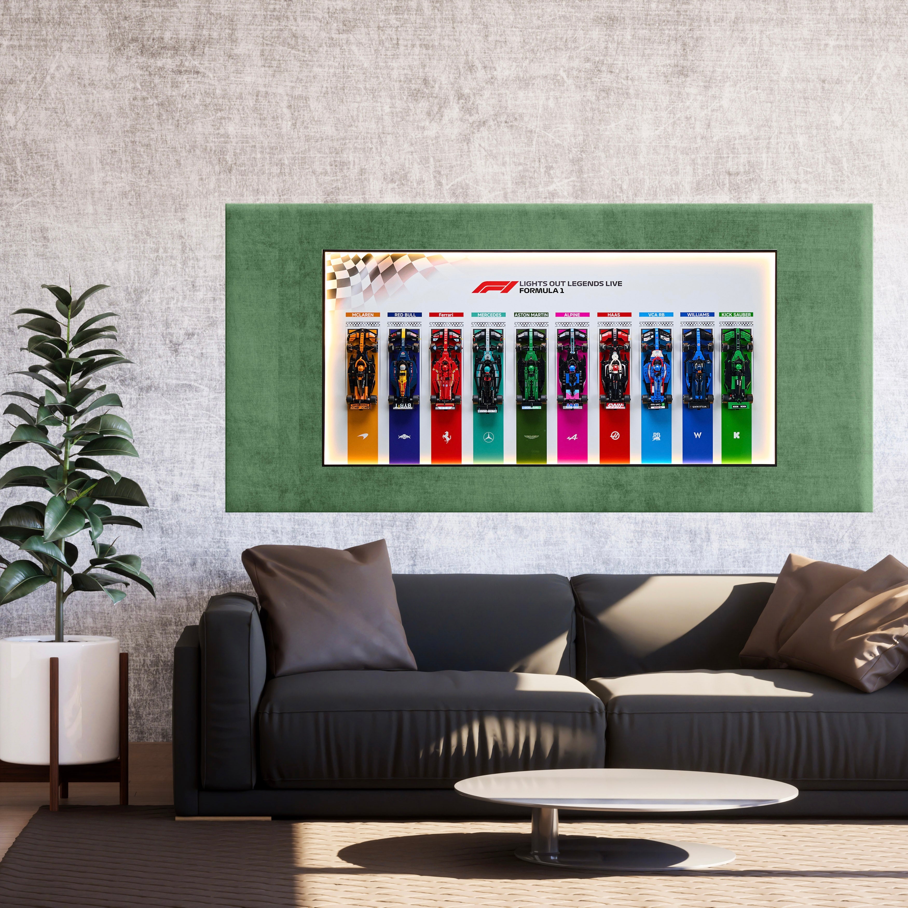 Lego display wall mount for Lego F1 speed champions
