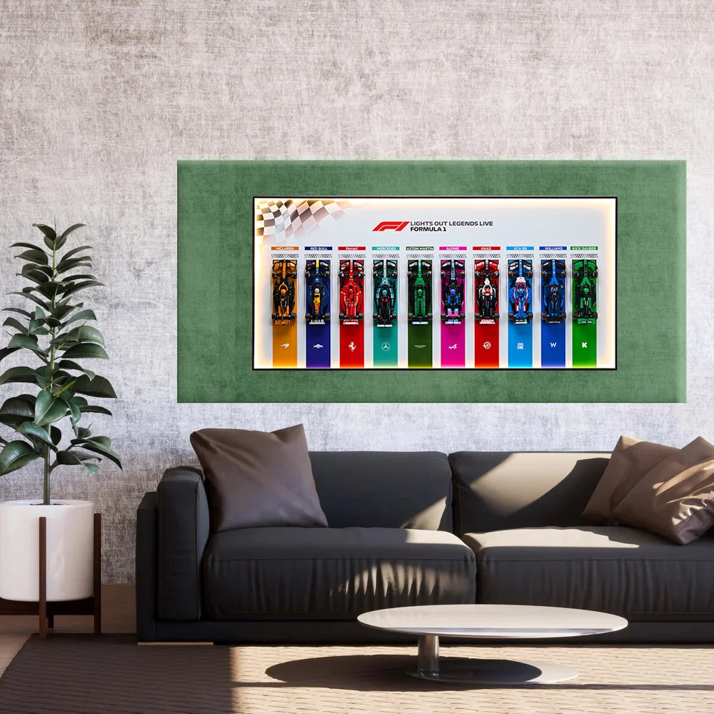 Wall Display Frame for LEGO® F1® Speed Champions F1 Cars Plus