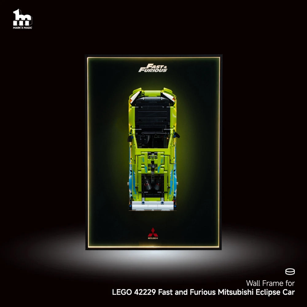 Wall Display Frame For Lego Technic 42229 Fast and Furious Mitsubishi Eclipse Car