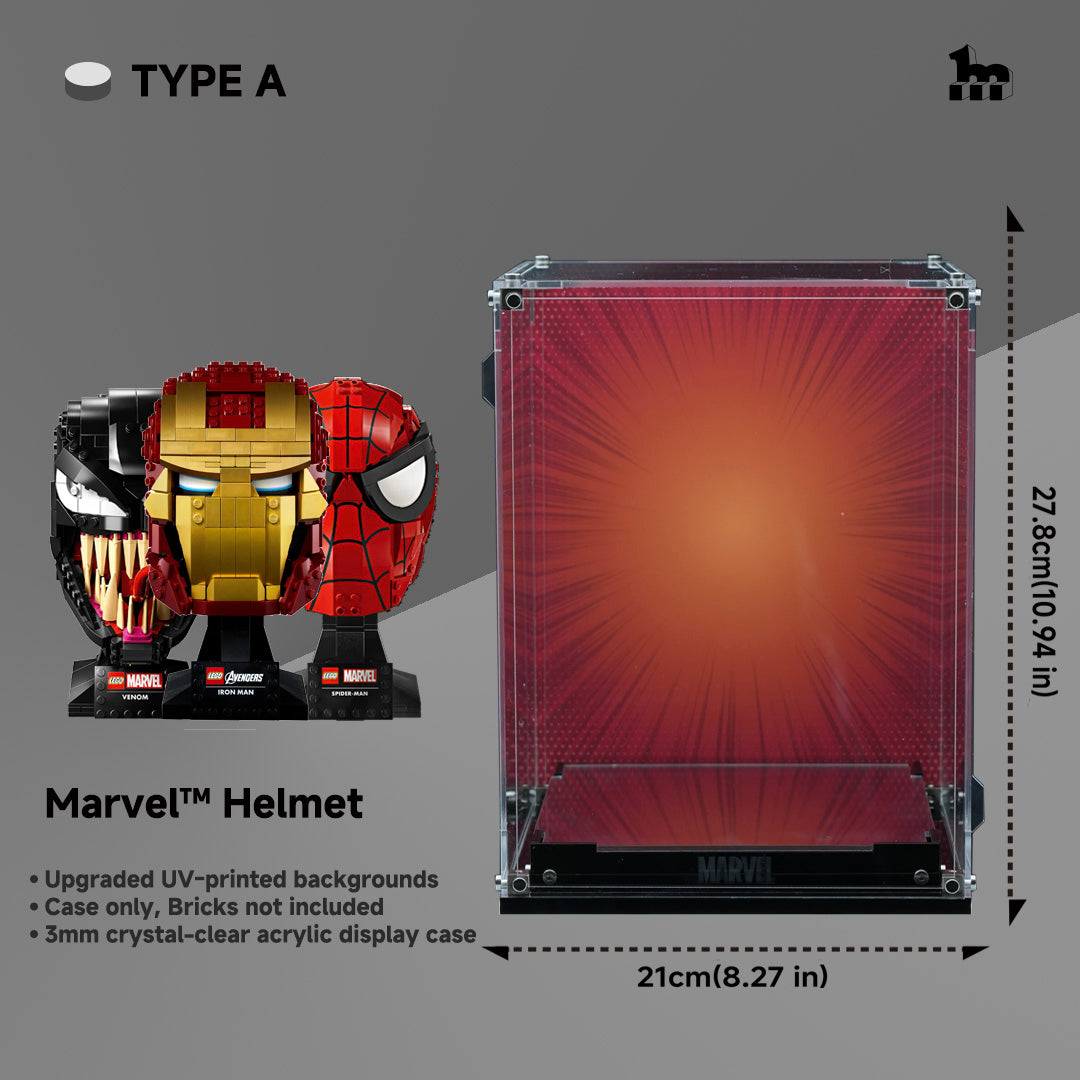 Lego display case for Marvel helmet
