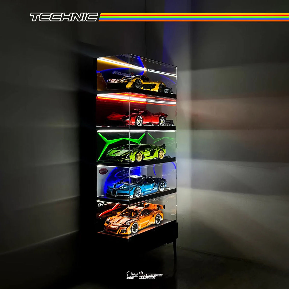 Custom【Designer Edition】LEGO® Technic 1:8 Scale Supercar Acrylic Display Cabinet