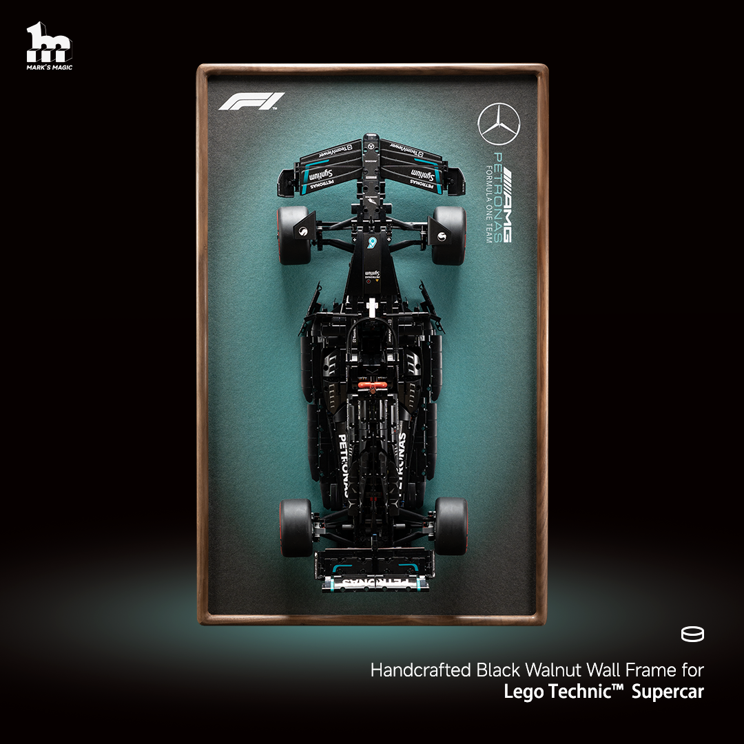 Premium LEGO® Technic™ Display Frame Handcrafted Black Walnut Wood