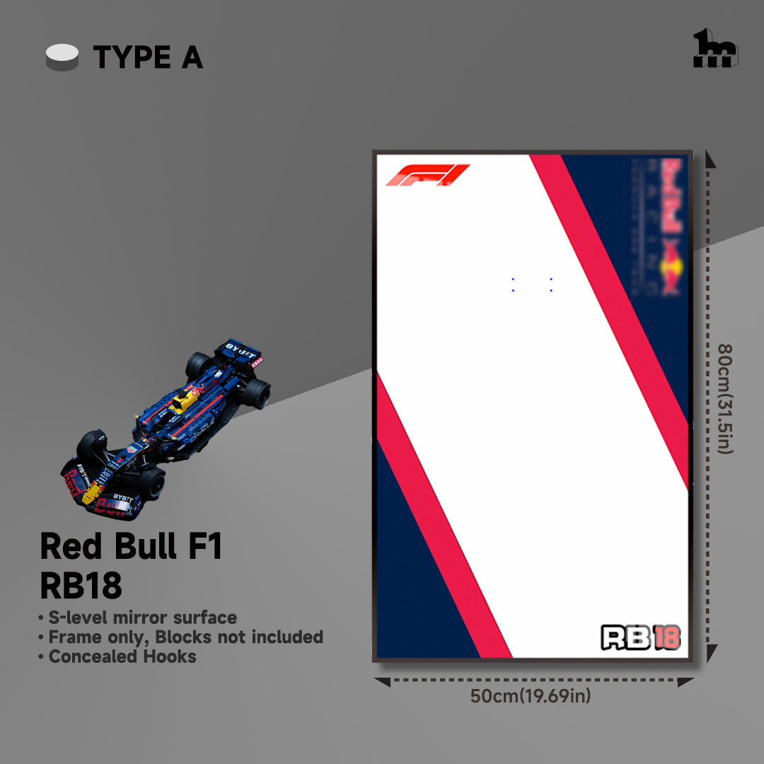 Wall Display Frame for F1 Red Bull RB18 Moc
