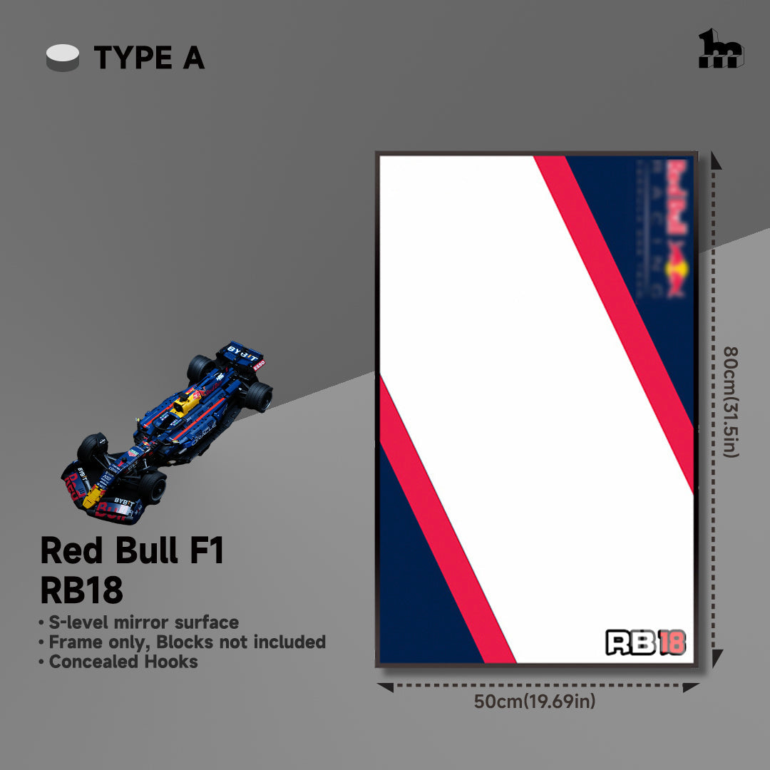 Wall Display Frame for F1 Red Bull RB18 Moc