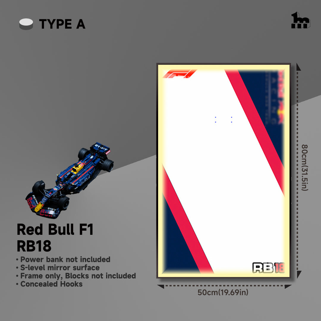 Wall Display Frame for F1 Red Bull RB18 Moc