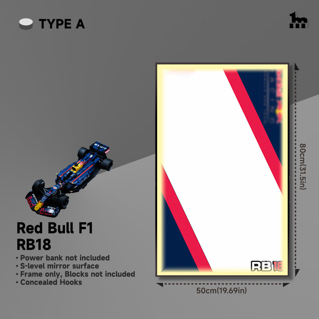 Wall Display Frame for F1 Red Bull RB18 Moc