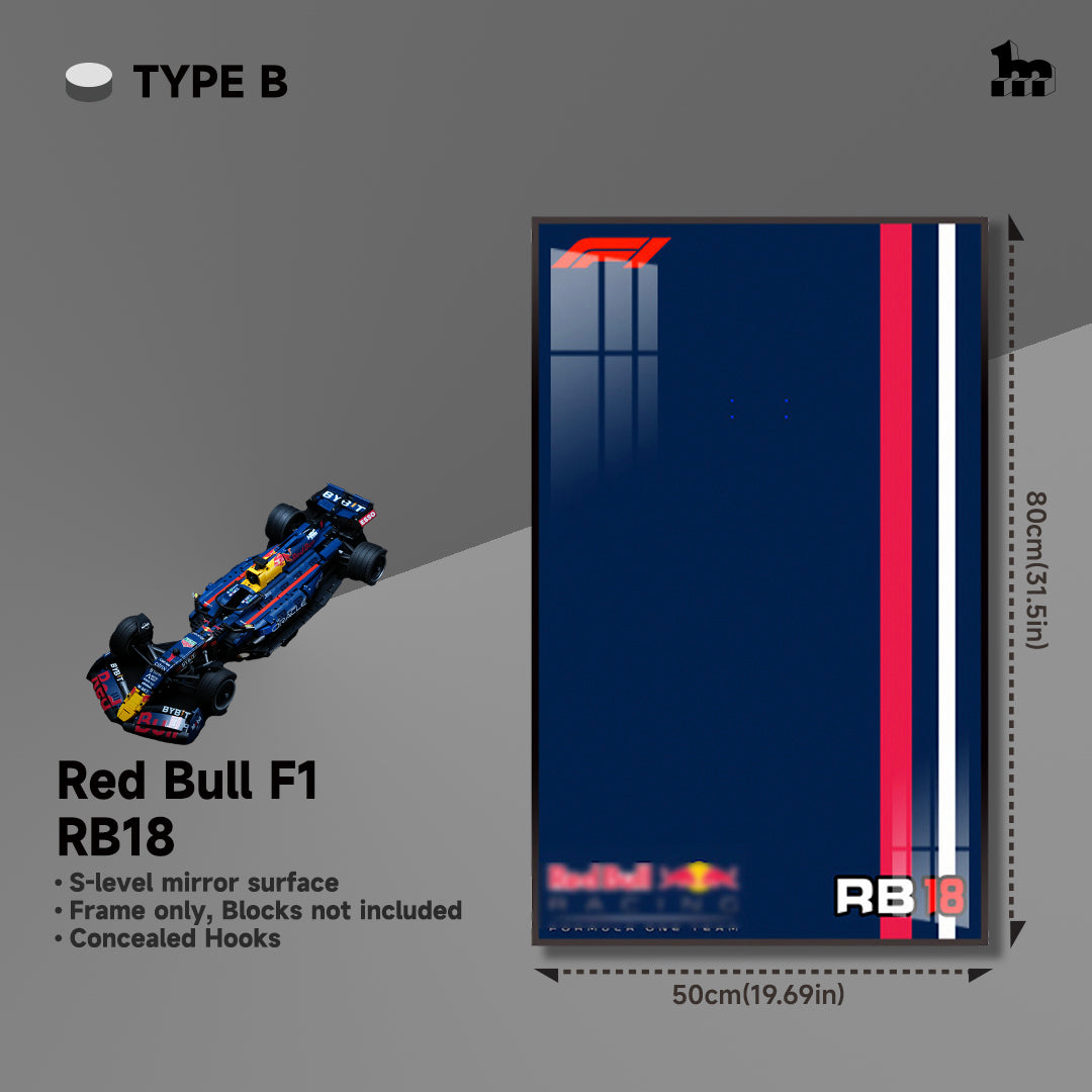 Wall Display Frame for F1 Red Bull RB18 Moc