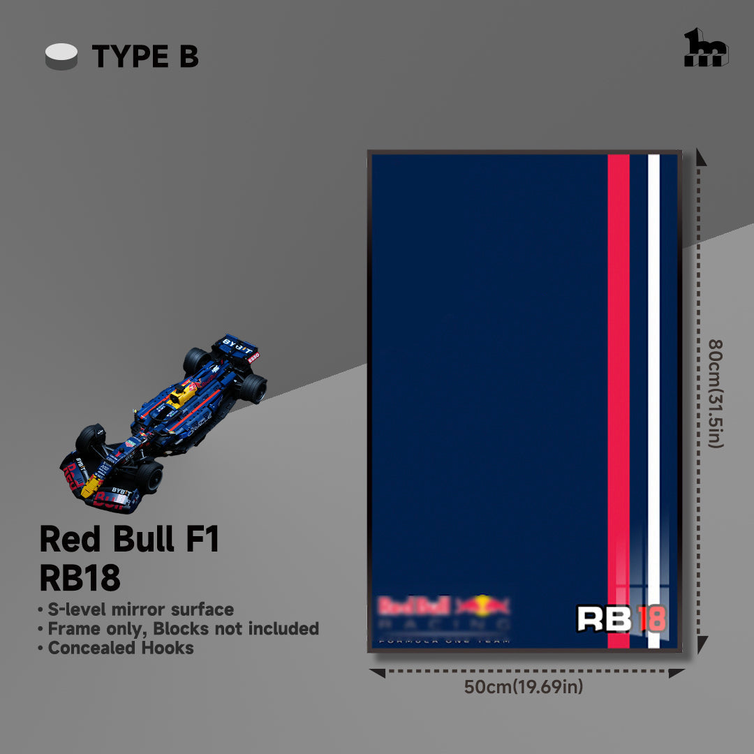 Wall Display Frame for F1 Red Bull RB18 Moc