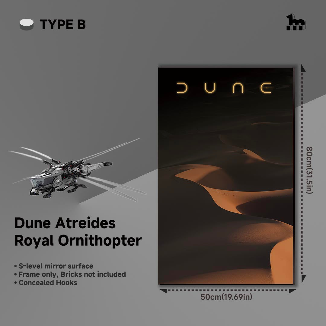 Wall Display Frame for LEGO® ICONS Dune Atreides Royal Ornithopter TYPE B