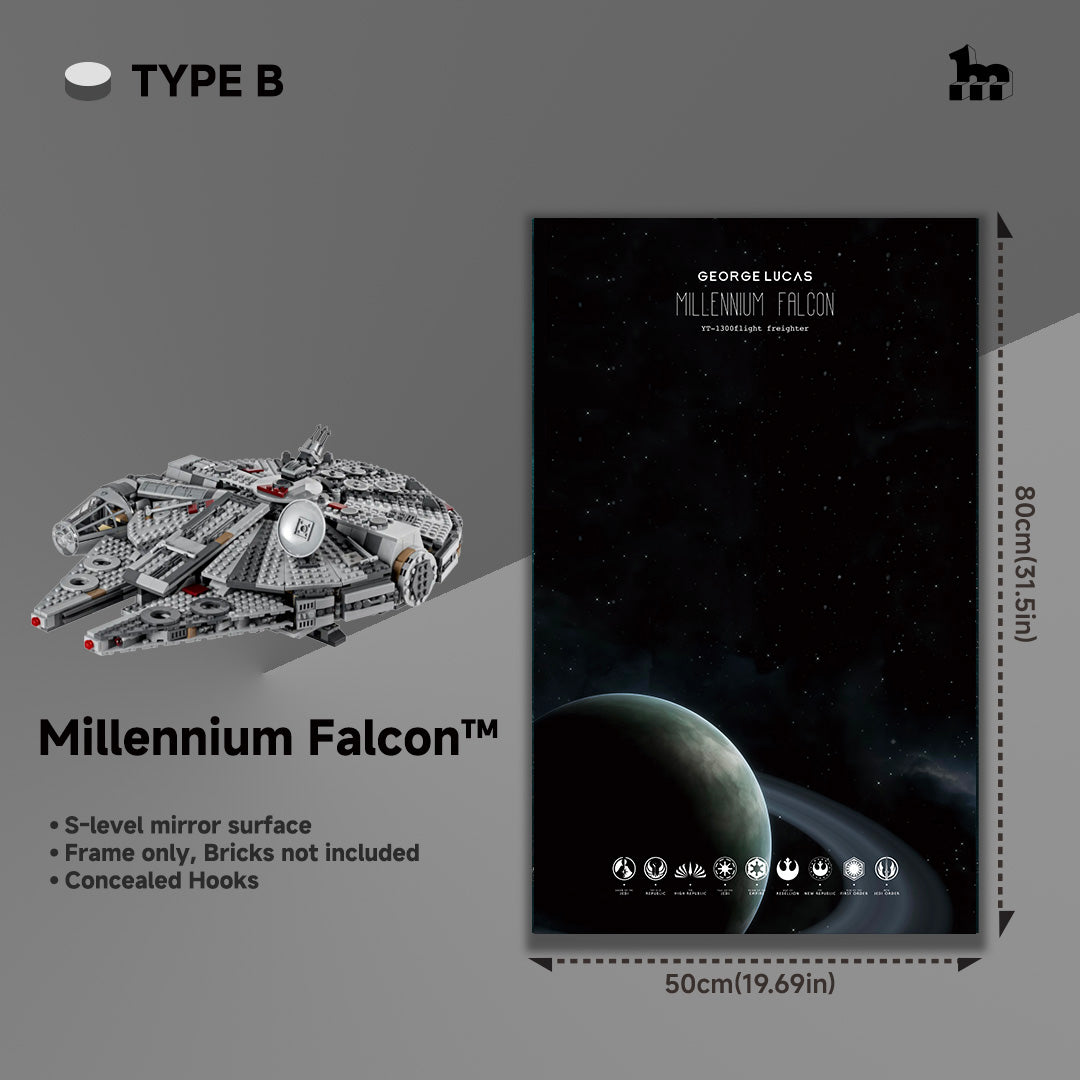 Display frame for LEGO® STAR WARS™ 75257 Millennium Falcon™