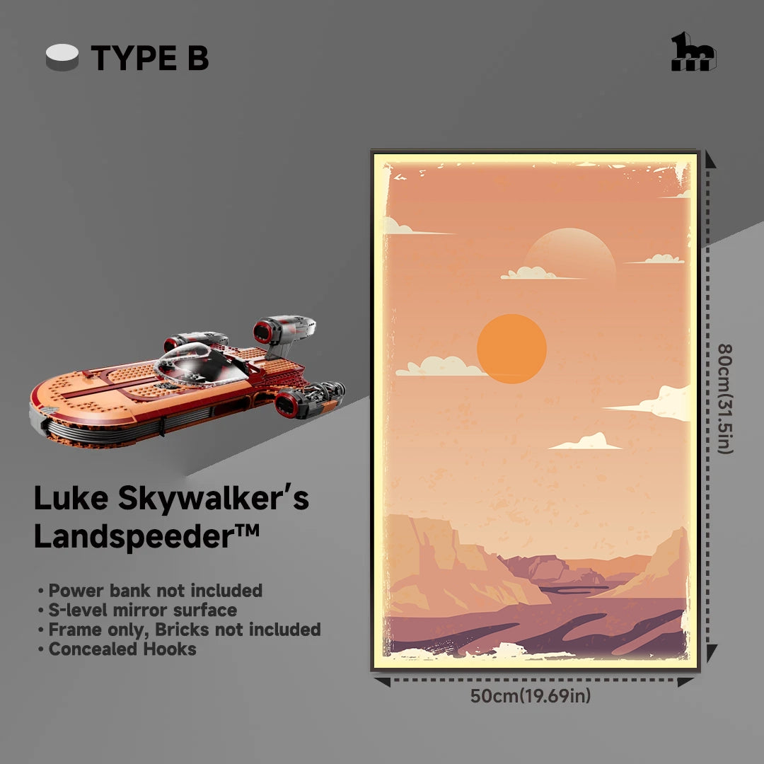 lego STAR WARS™ Luke Skywalker's Landspeeder Light display frame TYPE B