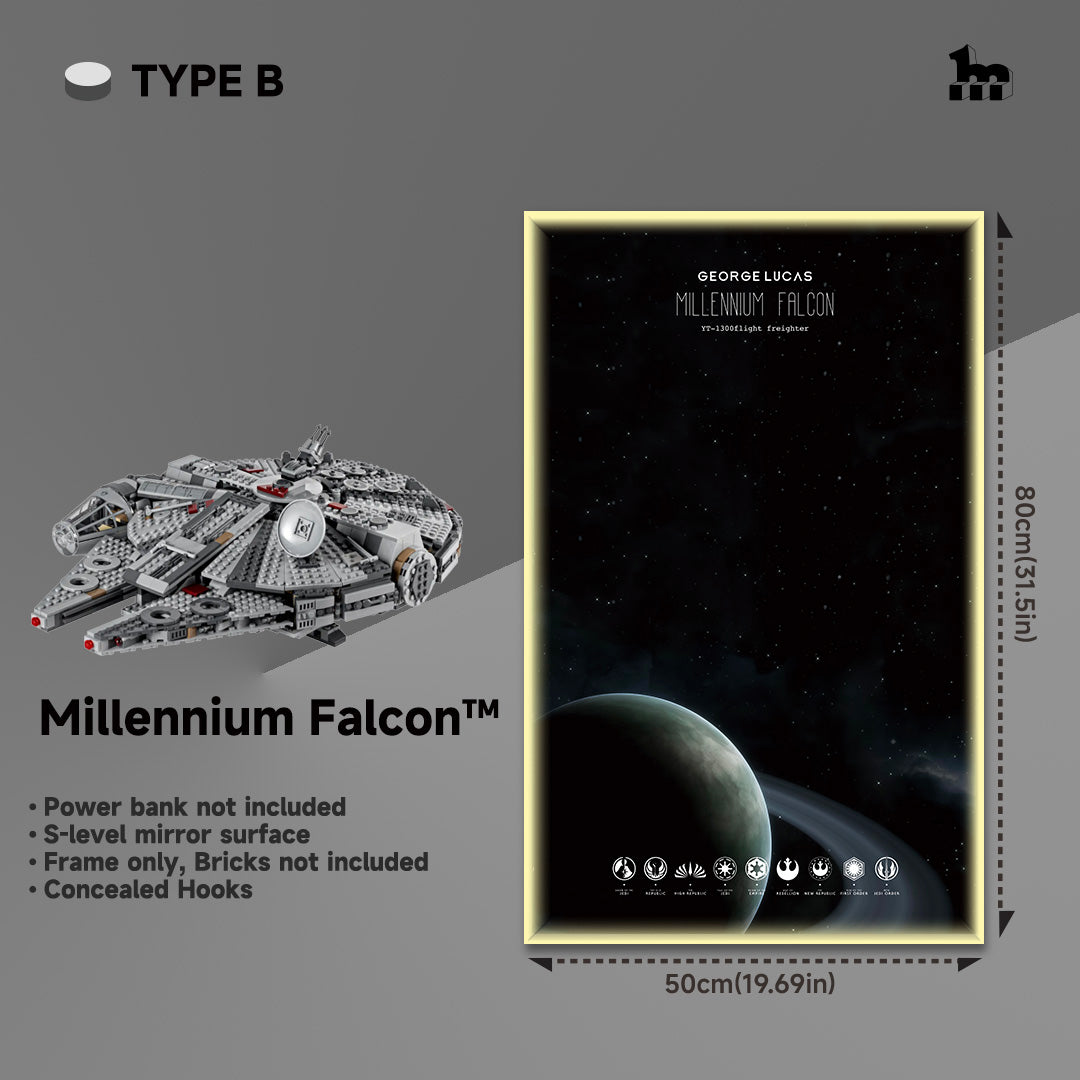 lego STAR WARS™ millennium falcon display frame light version TYPE B