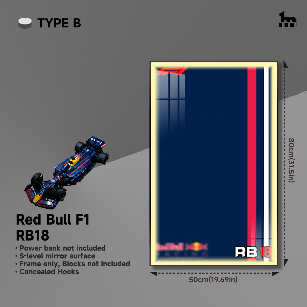 Wall Display Frame for F1 Red Bull RB18 Moc