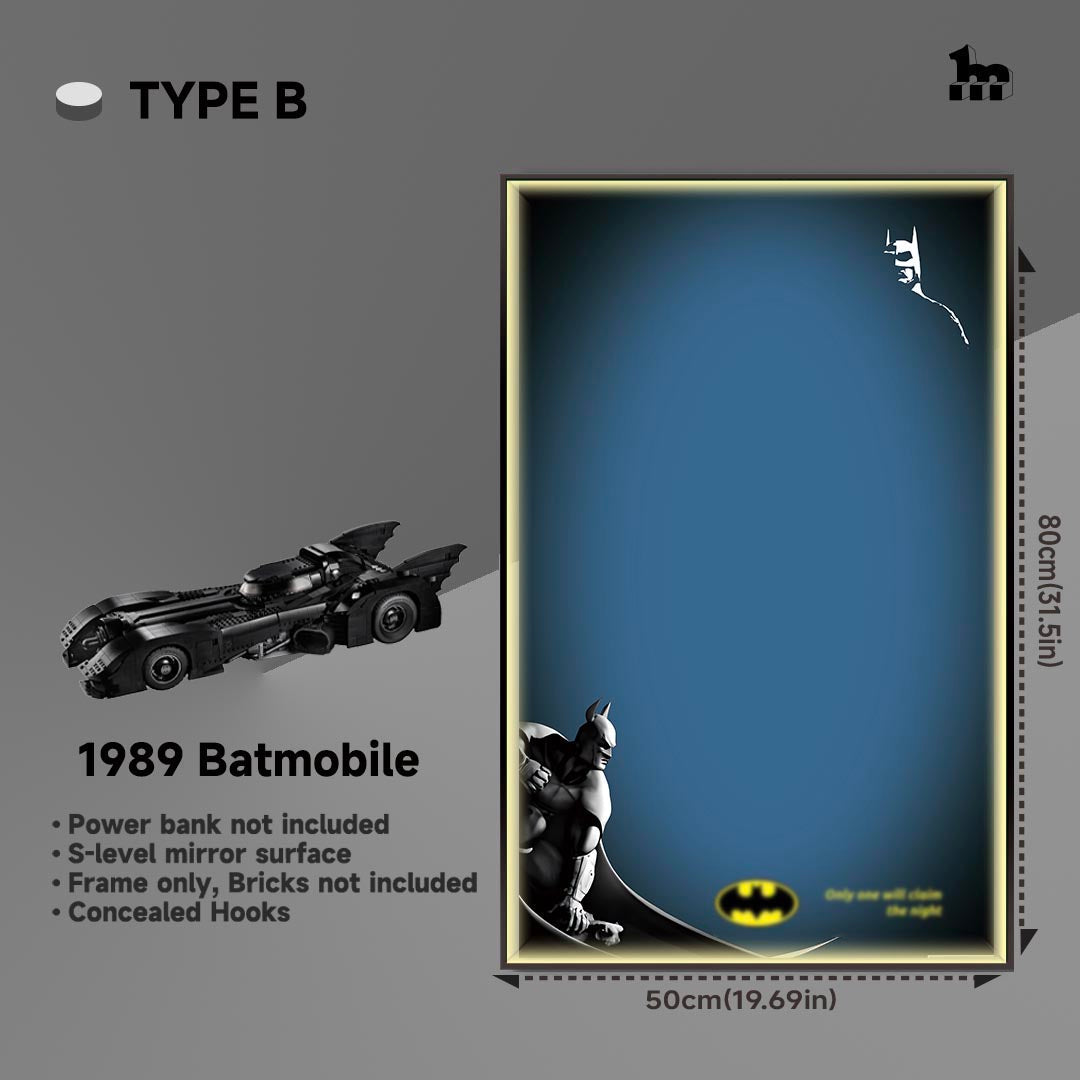 Display frame for LEGO® DC™ 1989 Batmobile 76139
