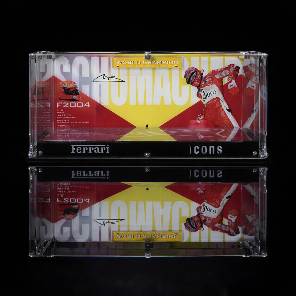 【Free Marlboro Sticker Included】LEGO® ICONS 11375 Ferrari F2004 & Michael Schumacher Ultra Acrylic Display Case
