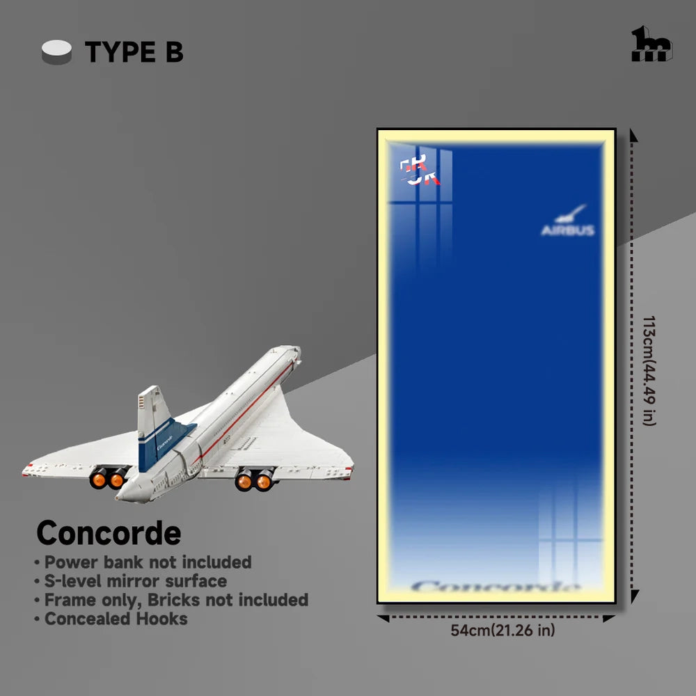 Wall Display Frames for LEGO® ICONS Concorde 10318