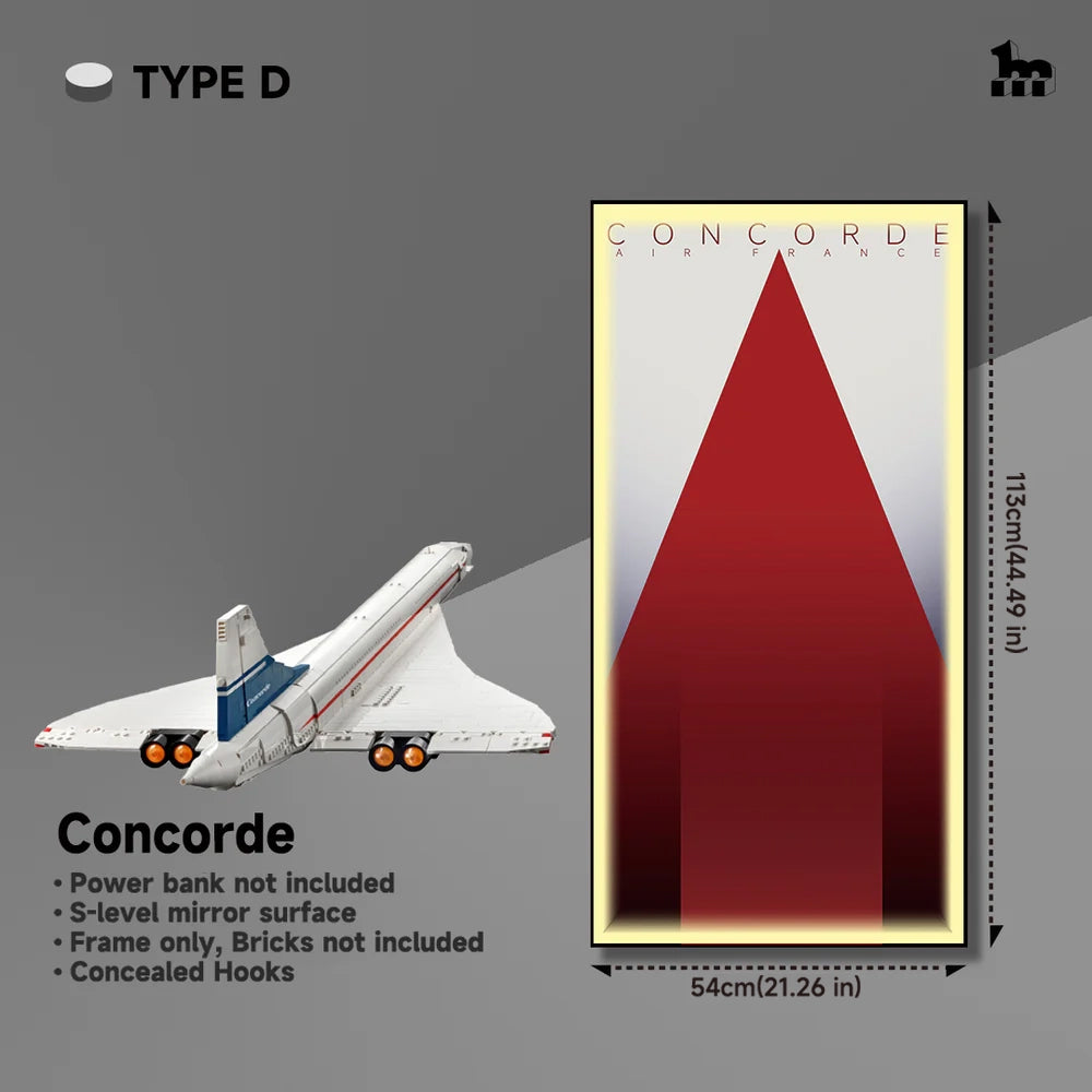 Display frame for LEGO® Concorde 10318