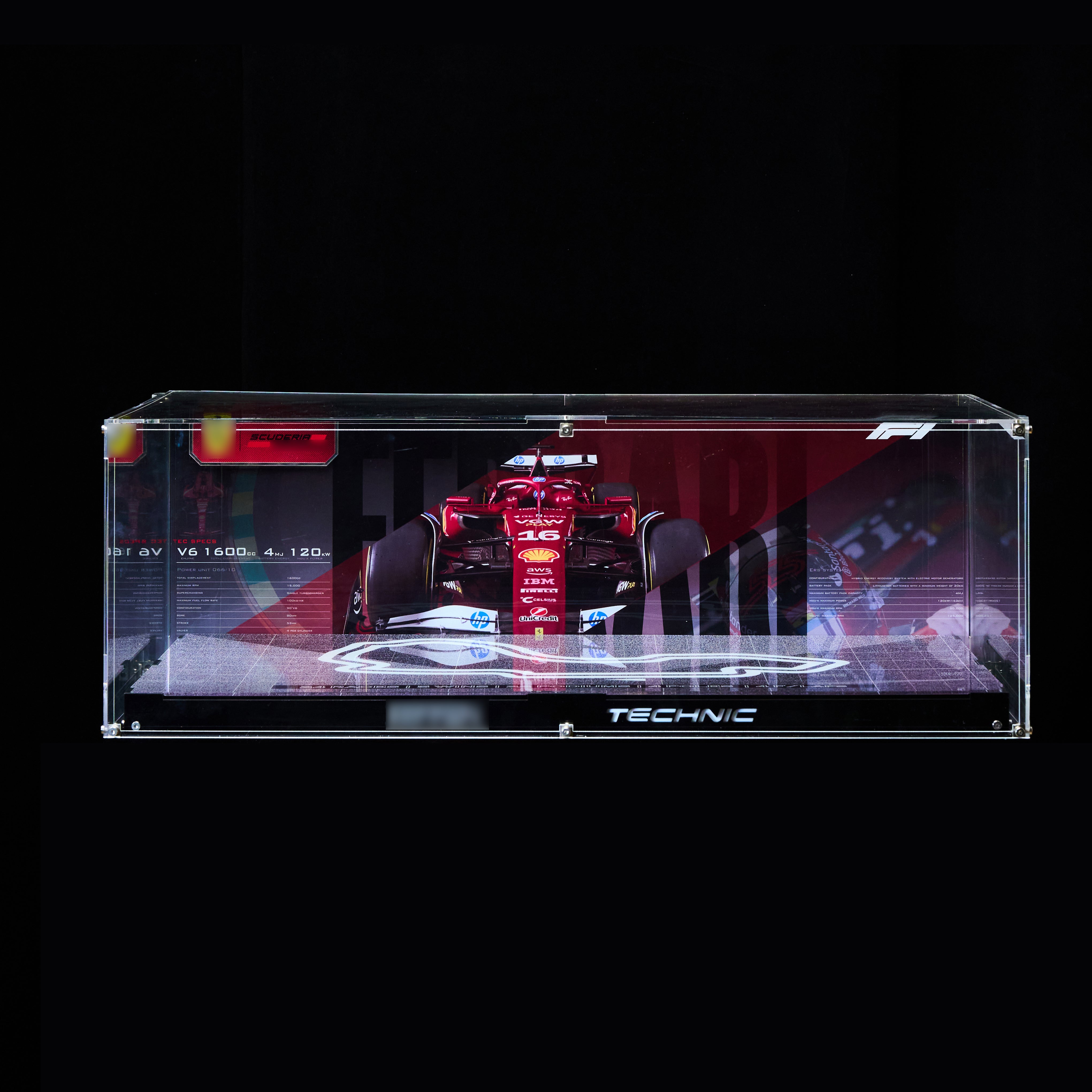 Lego Ferrari SF24 display case for home display