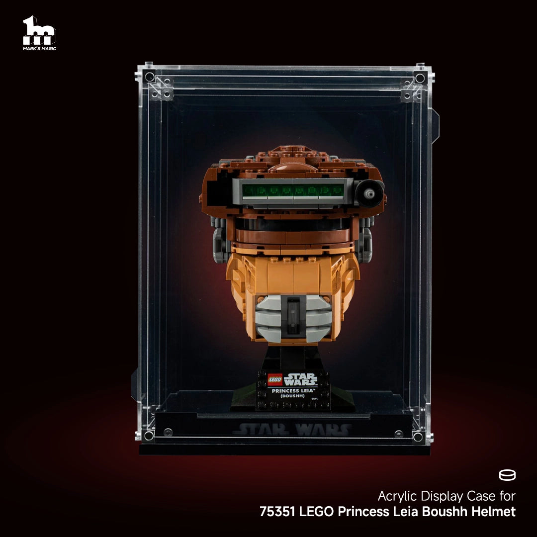 【PREMIUM】Display Acrylic Case for LEGO® Star Wars 75351 Princess Leia Boushh Helmet Ultra-high Translucent Acrylic