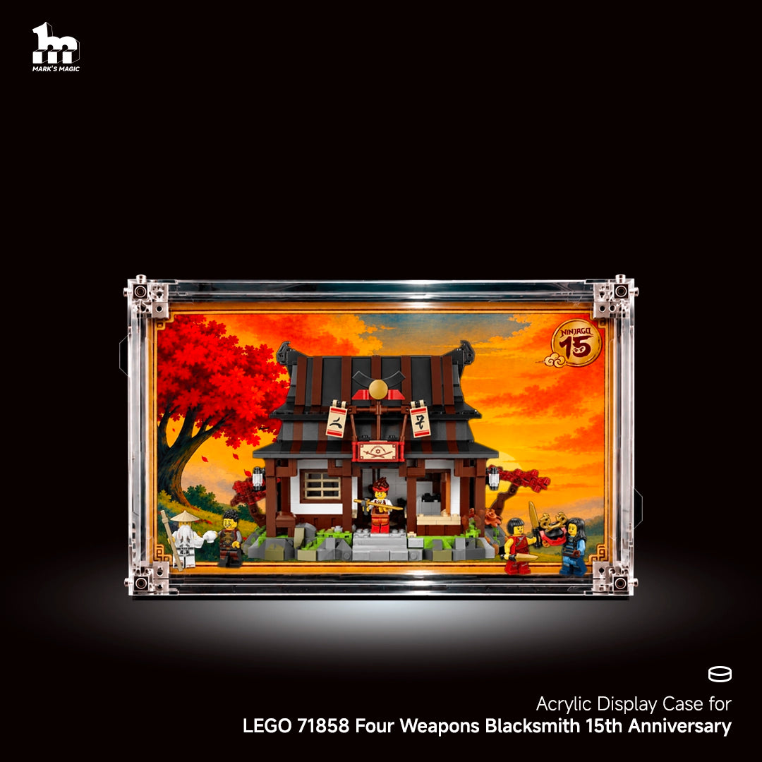 Display Case For LEGO® 71858 NINJAGO Four Weapons Blacksmith 15th Anniversary