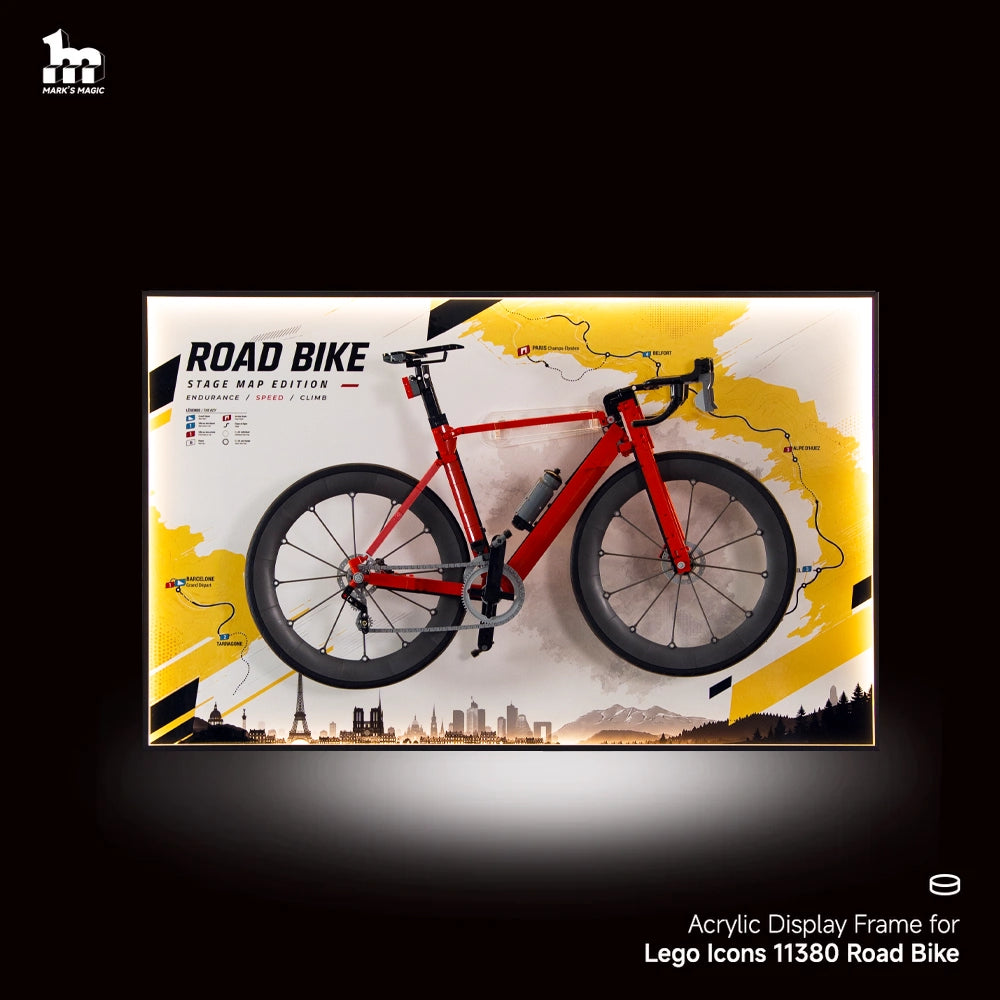 [Custom Acrylic Bracket Included] Display Frame for LEGO® Icons 11380 Road Bike
