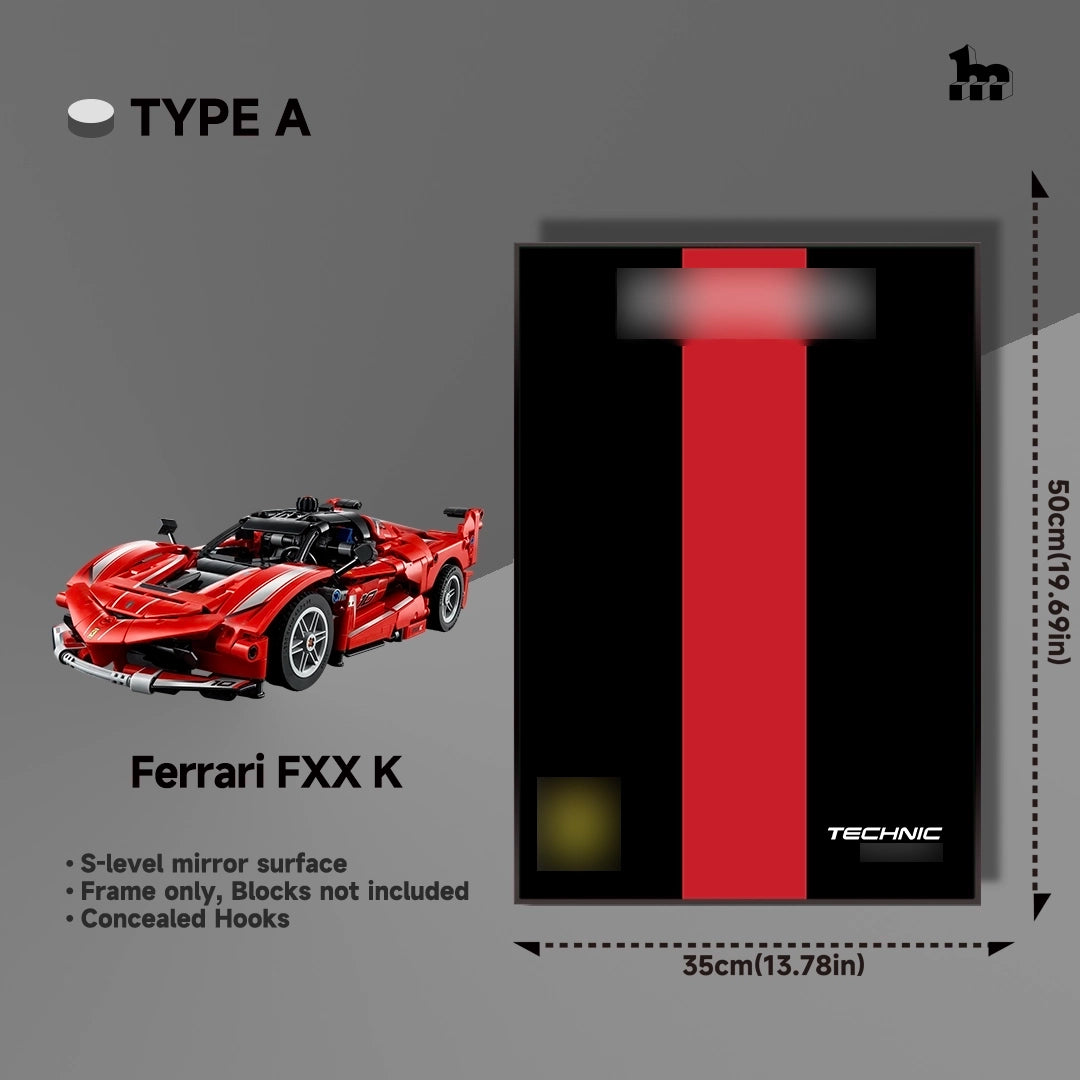 Wall Display frame for LEGO® Technic™ 42212 Ferrari FXX K Mid-Size Car