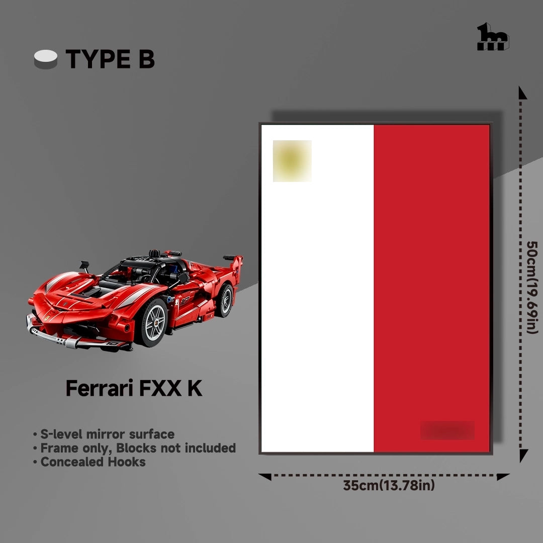 Wall Display frame for LEGO® Technic™ 42212 Ferrari FXX K Mid-Size Car