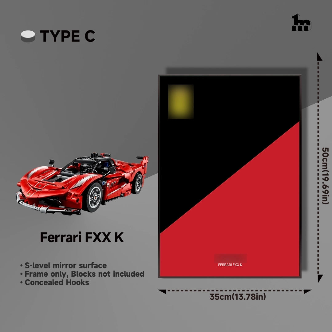Wall Display frame for LEGO® Technic™ 42212 Ferrari FXX K Mid-Size Car