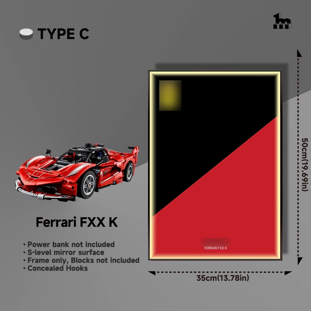 Wall Display frame for LEGO® Technic™ 42212 Ferrari FXX K Mid-Size Car