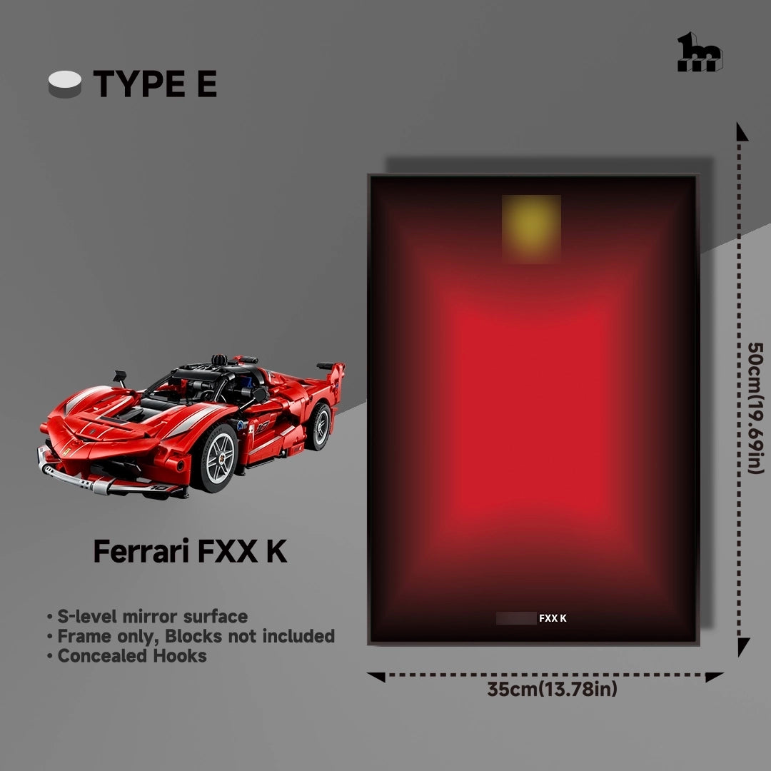 Wall Display frame for LEGO® Technic™ 42212 Ferrari FXX K Mid-Size Car