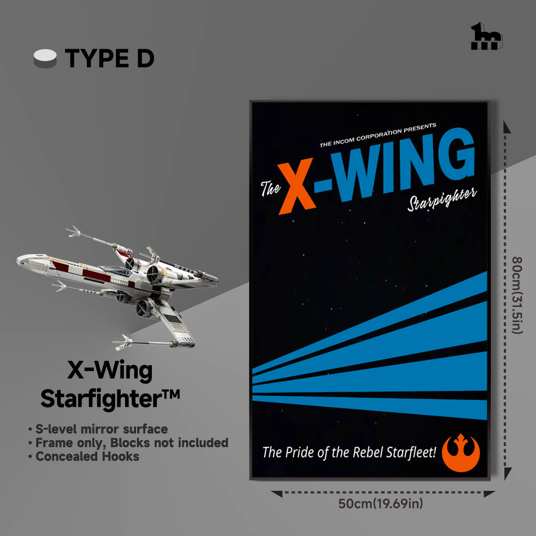 Wall Display for Lego Star Wars x-wing D1