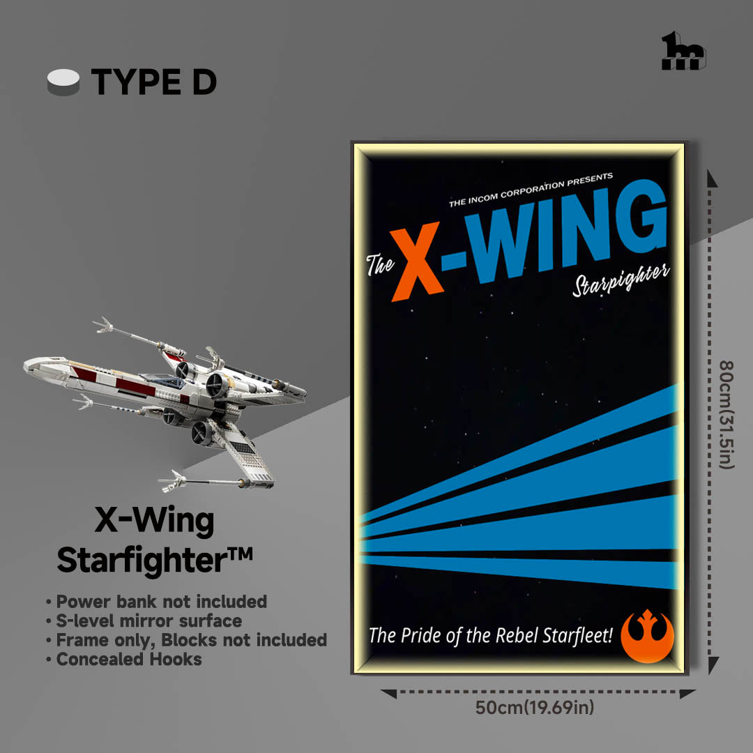Wall Display for Lego Star Wars x-wing D2