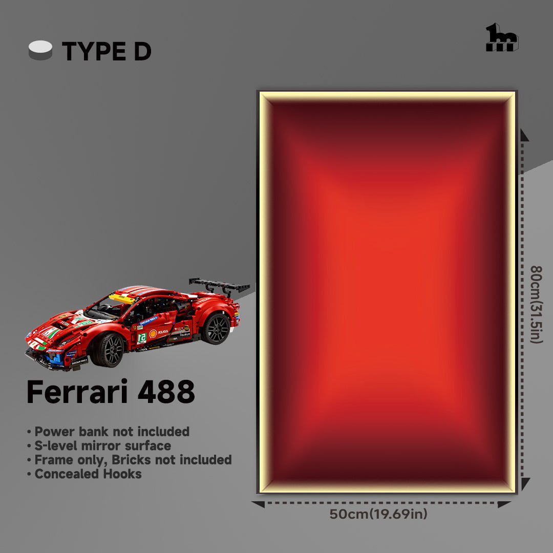 Lego Ferrari 488 car frame for wall