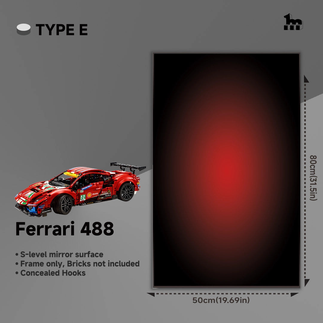 Car Display Wall Frame for LEGO® TECHNIC™ Ferrari 488 42125.