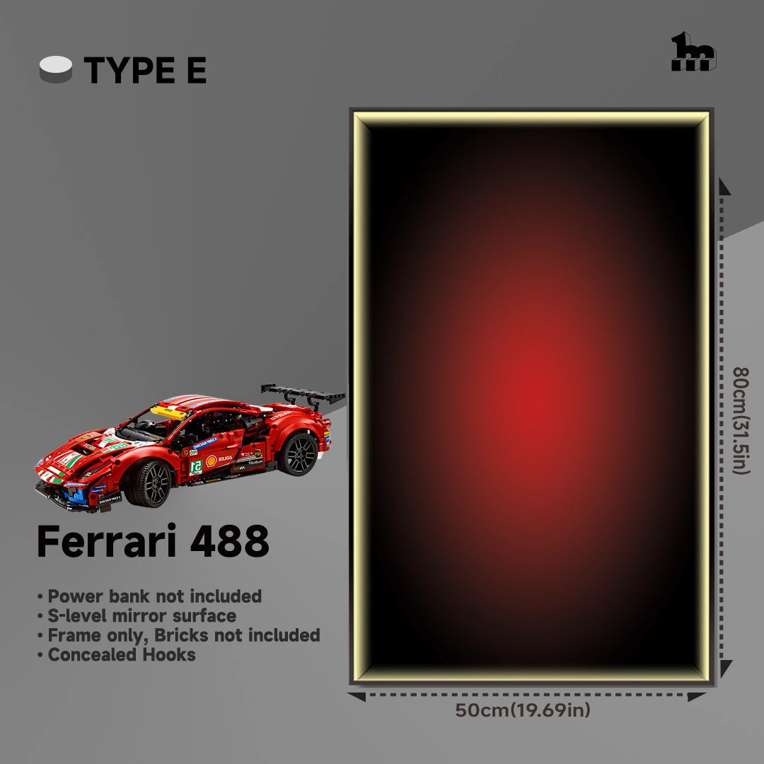 Car Display Wall Frame for LEGO® TECHNIC™ Ferrari 488 42125.