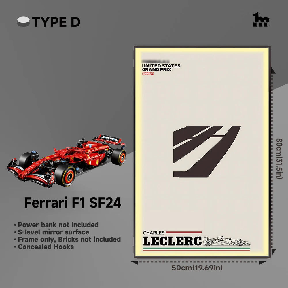 Car Display Frame For LEGO® TECHNIC™ Ferrari F1 SF24 42207.